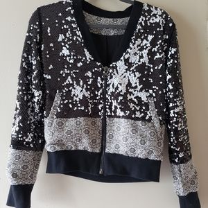 Sequin/ornate bomber jacket